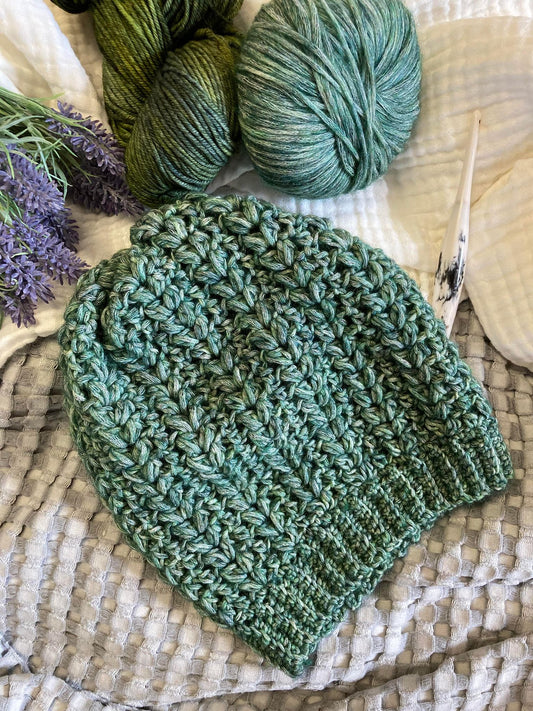 crochet puff stitch hat