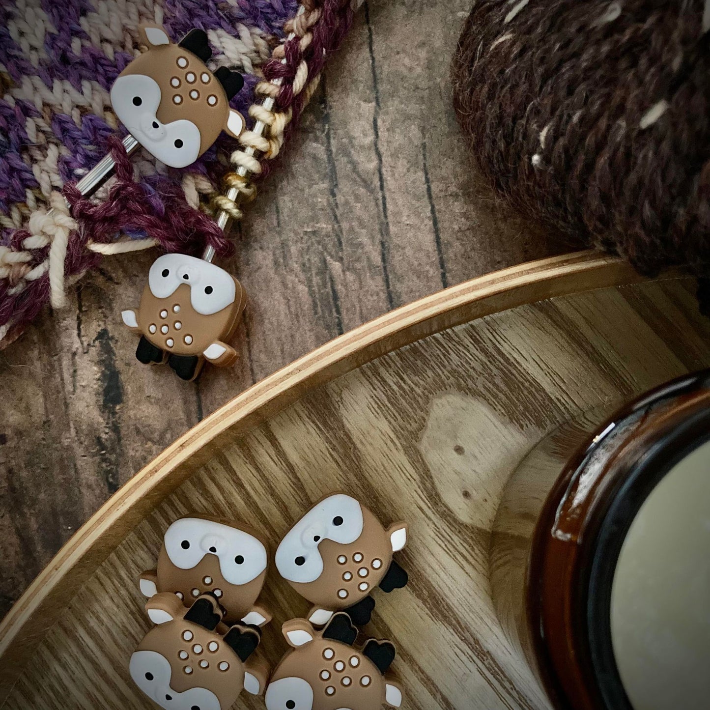fawn deer knitting needle stoppers