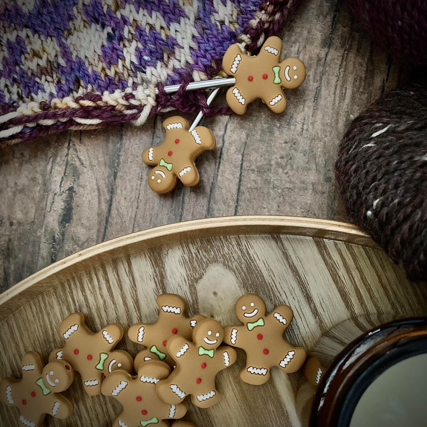 gingerbread man needle stoppers