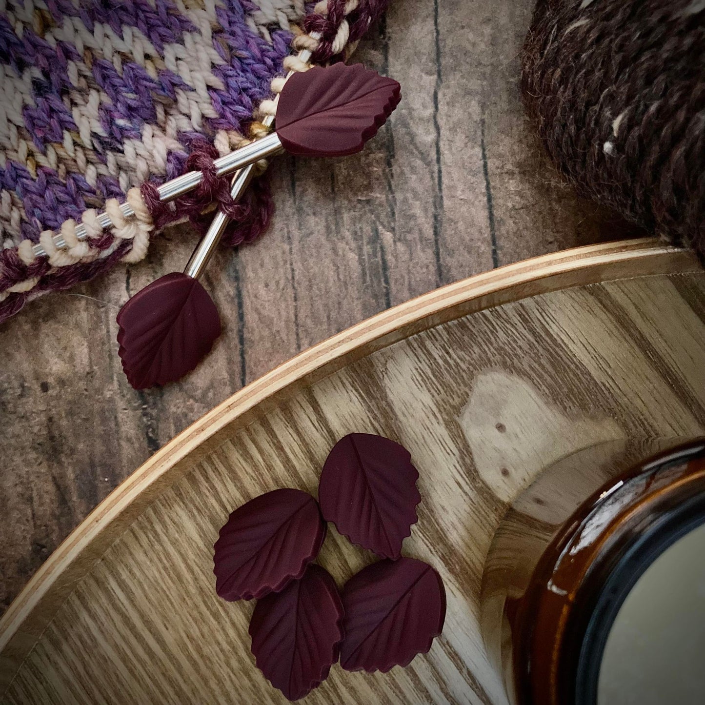Mystic Mulberry Elm Leaf Needle Stoppers