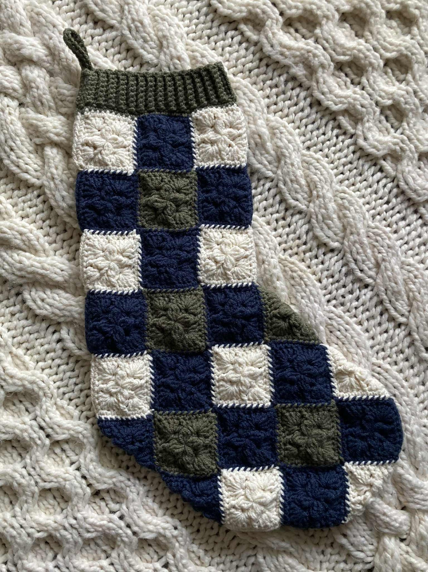 Quilted Crochet Christmas Stockings