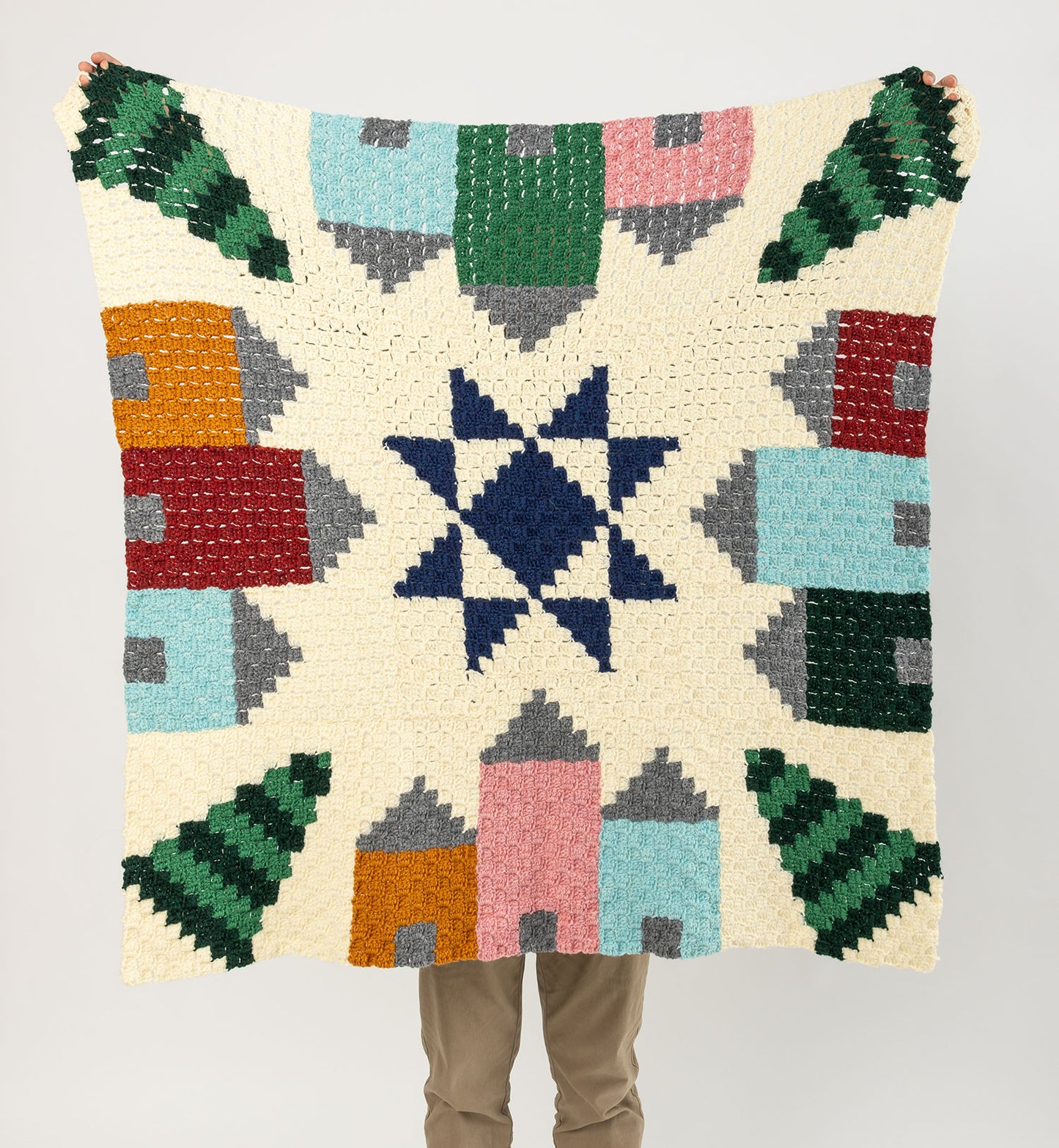 Corner to Corner Crochet Village Square Blanket