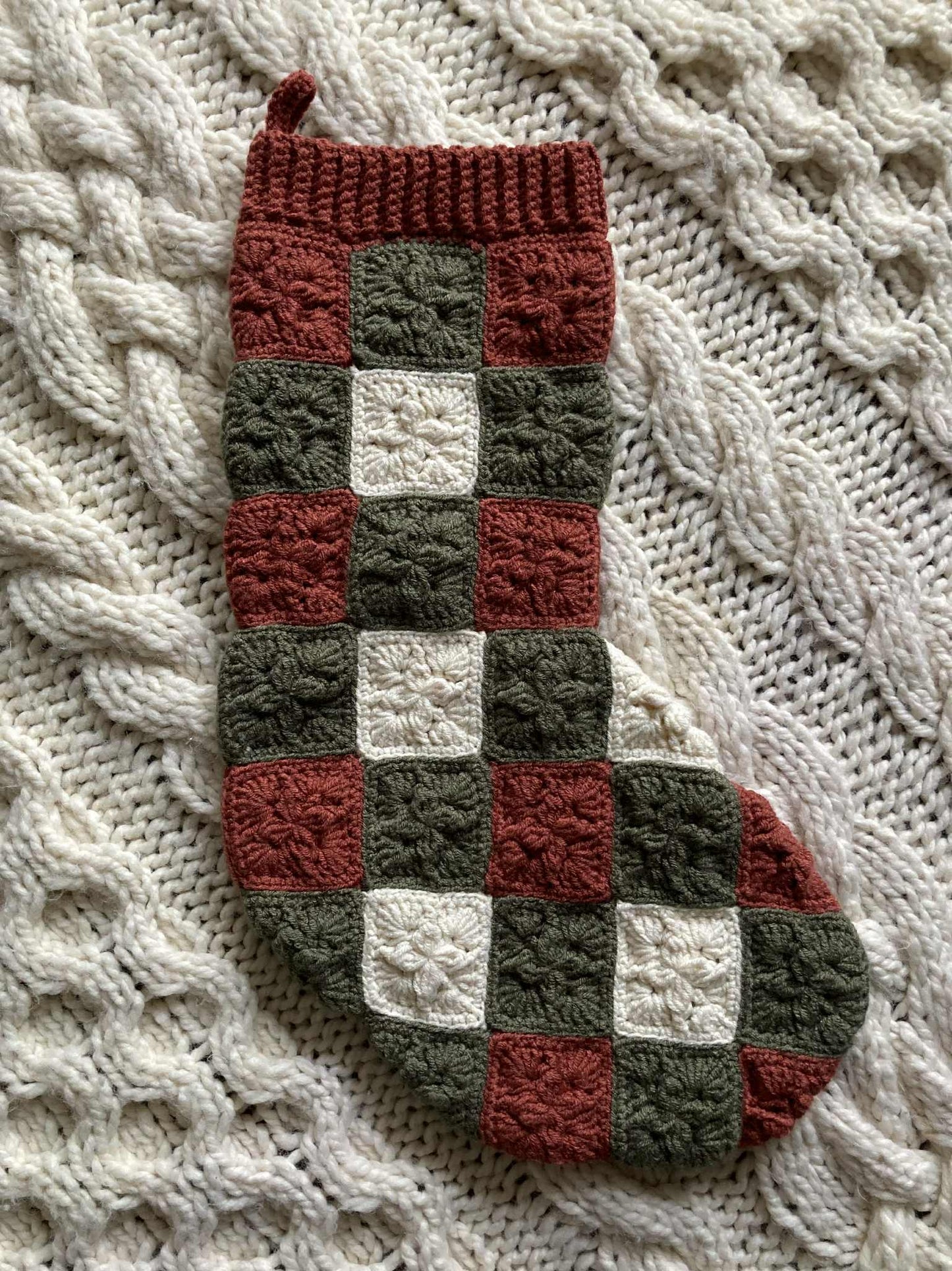 Quilted Crochet Christmas Stockings