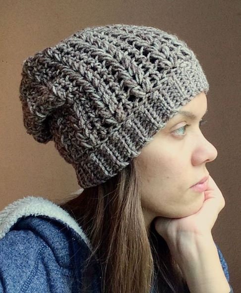 crochet puff stitch hat