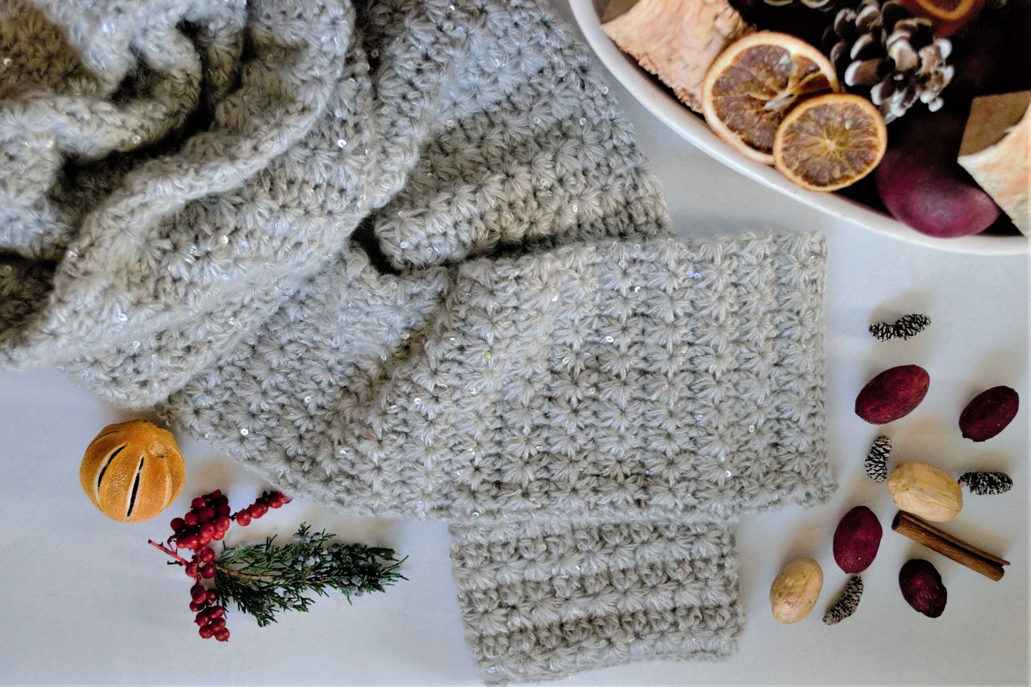 crochet star stitch scarf