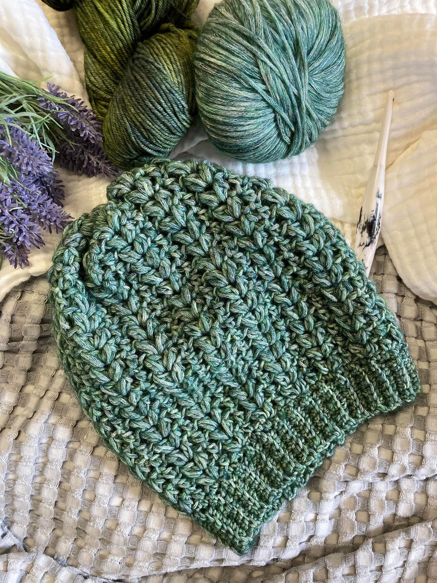 crochet puff stitch hat