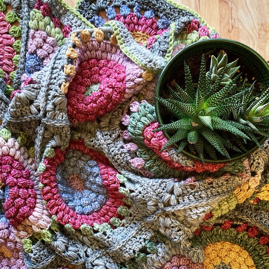 Crochet Strawflower Blanket Squares