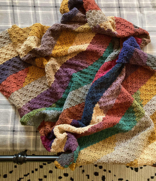 Corner to Corner Crochet Autumn Sunset Blanket