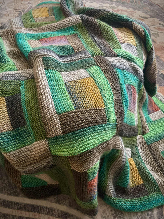 Meet Me at the Cabin - Knit Log Cabin Blanket