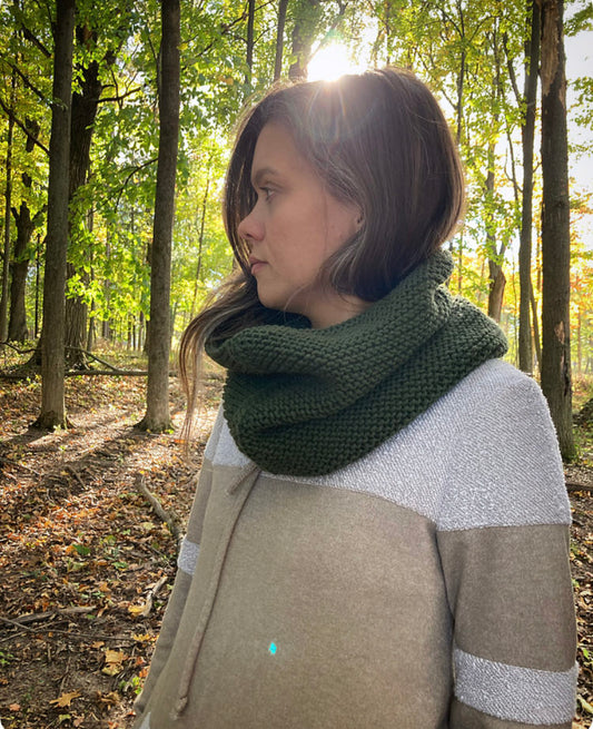 garter stitch knit cowl