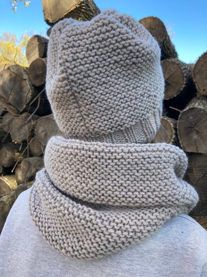 garter stitch knit cowl