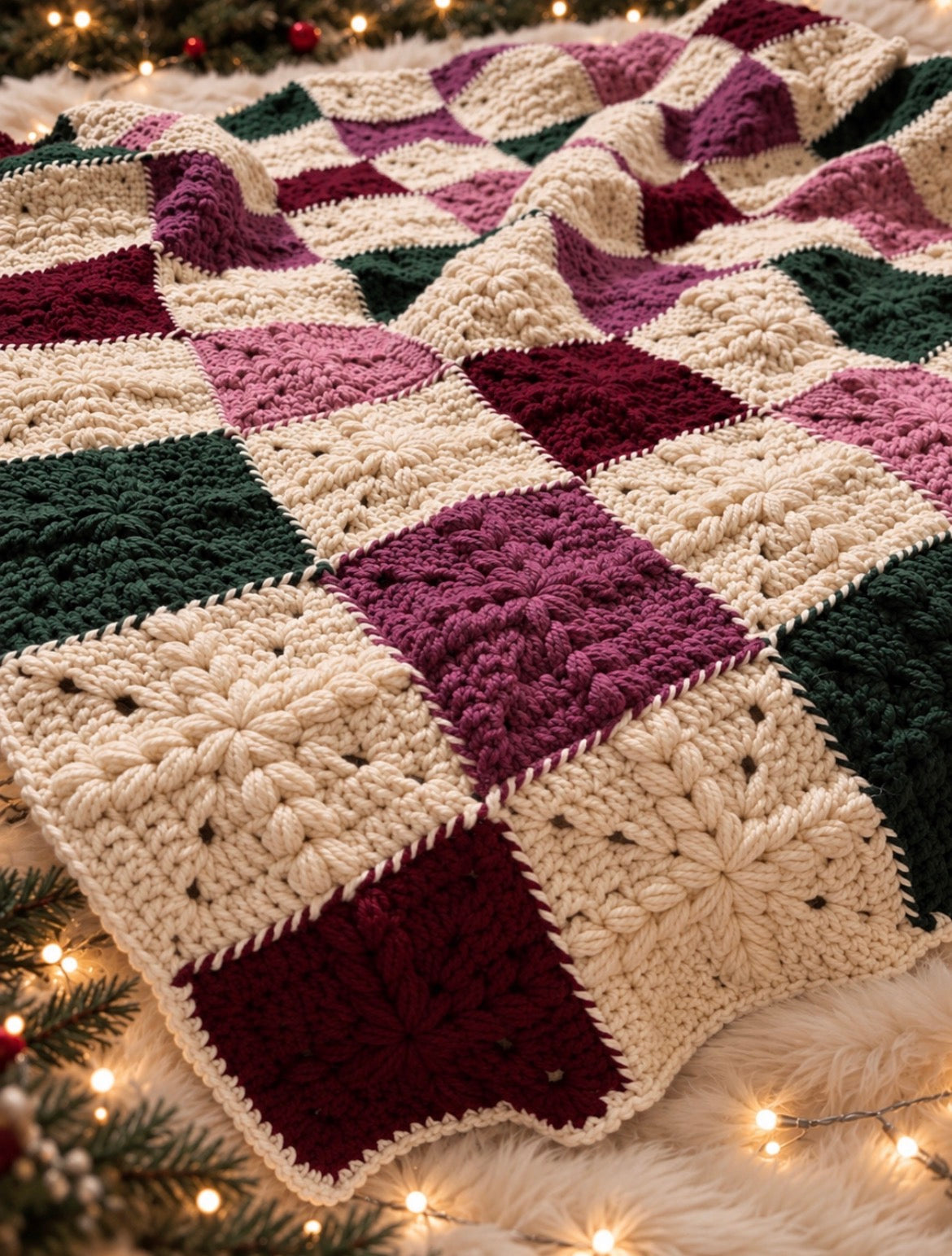Birds of a Feather Blanket: Christmas Worsted Weight Version